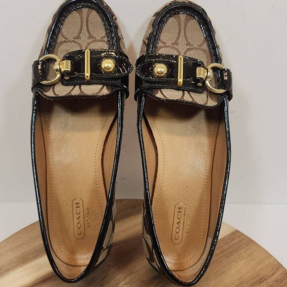 Coach Elkie Women's Monogram Loafers Size 8 B Brown - Picture 8 of 9